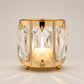 6 Pack 3" Gold Votive Candle Holders, Metal Frame Tea Light Cups with Faceted Crystal Pendant Panels