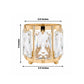 6 Pack 3" Gold Votive Candle Holders, Metal Frame Tea Light Cups with Faceted Crystal Pendant Panels