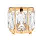 6 Pack 3" Gold Votive Candle Holders, Metal Frame Tea Light Cups with Faceted Crystal Pendant Panels