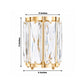 6 Pack Gold Pillar Candle Holders, 5" Tall Metal Frame Cylinder Cups with Faceted Crystal Pendant Pa