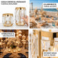 Gold crystal pendant votive candle holders with faceted acrylic panels for wedding table centerpiece