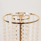 4-Pack Gold Metal Flower Stand Vases with Hanging Crystal Beads – 32" Tall Decorative Column Centerpieces for Events and Table Décor