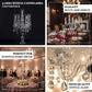 32" 5 Arm Premium Crystal Glass Taper Candle Holder Candelabra With Chandelier Chains