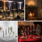 Clear acrylic hurricane candle stands with tall chimneys for elegant decor.
