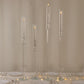 Set of 4 Crystal Glass Hurricane Taper Candle Holders, Decorative Tall Candle Stands Clear Cylinder Chimney Tubes 29", 33", 37", 41"