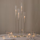 Set of 4 Crystal Glass Hurricane Taper Candle Holders, Decorative Tall Candle Stands Clear Cylinder Chimney Tubes 29", 33", 37", 41"