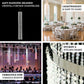20ft hanging beaded crystal chandelier with silver metal hoop and chain.