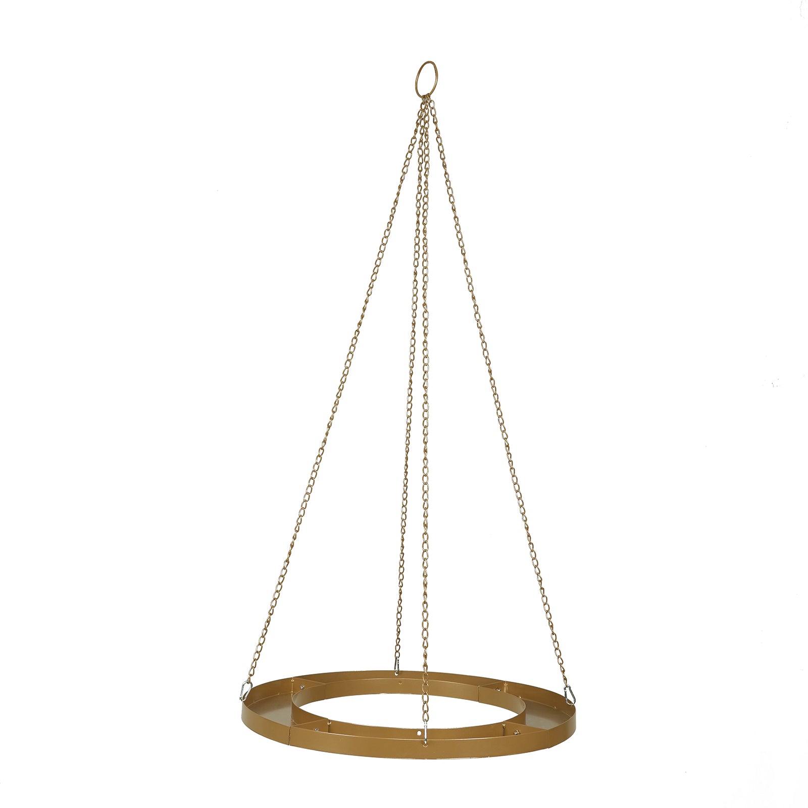 Gold metal floral chandelier frame for candle and floral displays.