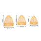 Boho Rattan Light Shades Set of 3 - Natural Woven Pendant Lamp Covers in Bell Shape - 16", 18", 20" 