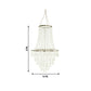 2ft Fountain Crystal Beaded Chandelier – Hanging Pendant Light with Silver Metal Frame & Hook Chain, Elegant Tiered Design