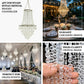 2ft Fountain Crystal Beaded Chandelier – Hanging Pendant Light with Silver Metal Frame & Hook Chain, Elegant Tiered Design
