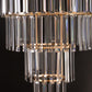 Crystal Pendant Chandelier with Gold Metal Frame, 4-Tier Round Hanging Light Fixture with Chain and Hook