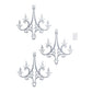 Silver glittered acrylic chandelier hanging decor in 3D interlocking design.