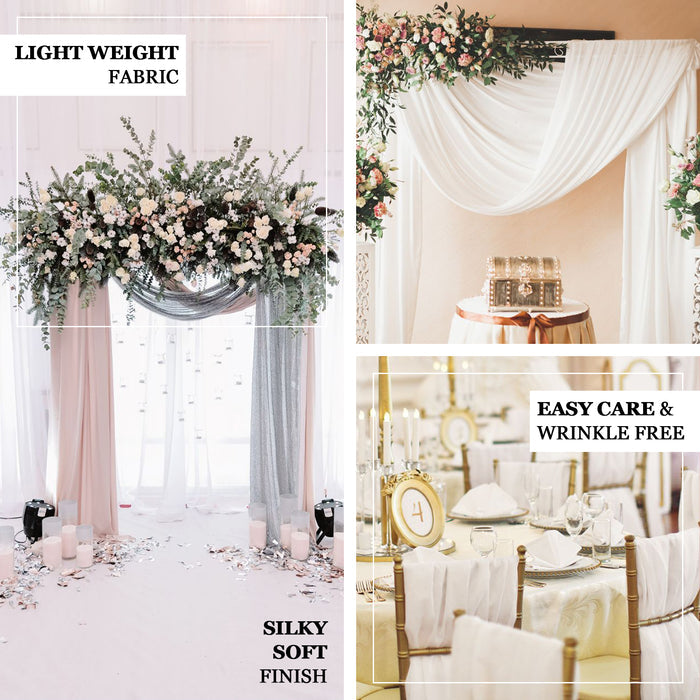 12"x10yd Blush Sheer Chiffon Fabric Bolt, DIY Voile Drapery Fabric