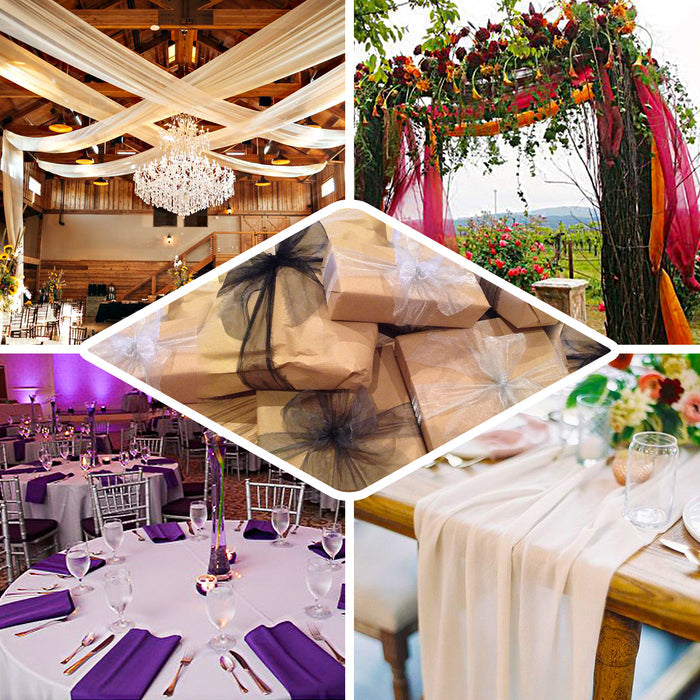 54"x10yd Terracotta (Rust) Solid Sheer Chiffon Fabric Bolt, DIY Voile Drapery Fabric