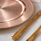 12 Pack Acrylic Round Charger Plates 13" in Rose Gold with Beaded Rim, Dinner Charger Event Tabletop