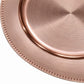 12 Pack Acrylic Round Charger Plates 13" in Rose Gold with Beaded Rim, Dinner Charger Event Tabletop