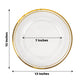 6 Pack 13" Beaded Clear Gold Acrylic Charger Plate, Plastic Round Dinner Charger Event Tabletop Decor