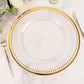 6 Pack 13" Beaded Clear Gold Acrylic Charger Plate, Plastic Round Dinner Charger Event Tabletop Decor