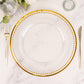 6 Pack 13" Beaded Clear Gold Acrylic Charger Plate, Plastic Round Dinner Charger Event Tabletop Decor