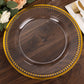 6 Pack 13" Beaded Clear Gold Acrylic Charger Plate, Plastic Round Dinner Charger Event Tabletop Decor