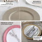 Silver glitter acrylic round charger plates, pack of 6.