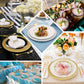 Silver glitter acrylic round charger plates for elegant table settings.