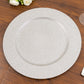 Silver dust free glitter acrylic round charger plate.