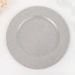 Silver glitter acrylic round charger plate.