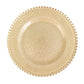 8-Pack Glass Round Charger Plates 12" in Gold with Beaded Rim & Cross-Stitch Pattern, Event Tabletop Decorative Dinner Charger Tableware