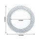 Silver round mirror charger plate with diamond beaded rim, 13 inches.