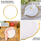8 Pack | 13" Gold Sunflower Scalloped Rim Clear Glass Charger Plates