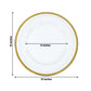 8 Pack 13" Round Glass Charger Plates Clear with Metallic Gold Rim, Decorative Dinner Party Serving 