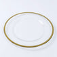 8 Pack 13" Round Glass Charger Plates Clear with Metallic Gold Rim, Decorative Dinner Party Serving 