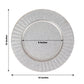 13" silver galvanized metal charger plate with ruffled rim.