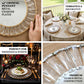 2 Pack 14" Crystal Pendant Metal Charger Plates – Gold Mirror Glass Decorative Round Table Chargers