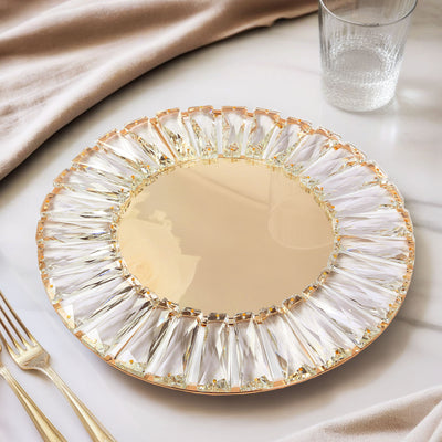 Gold Mirror Glass Charger Plates