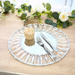 2 Pack 14" Crystal Pendant Metal Charger Plates – Silver Mirror Glass Decorative Round Table Charger