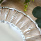 2 Pack 14" Crystal Pendant Metal Charger Plates – Silver Mirror Glass Decorative Round Table Charger