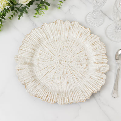 Antique White Reef Charger Plates