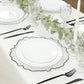 6-Pack Plastic Round Charger Plates 13" in Clear Reef Design with Black Rim, Decorative Dinner Party Serving Plates