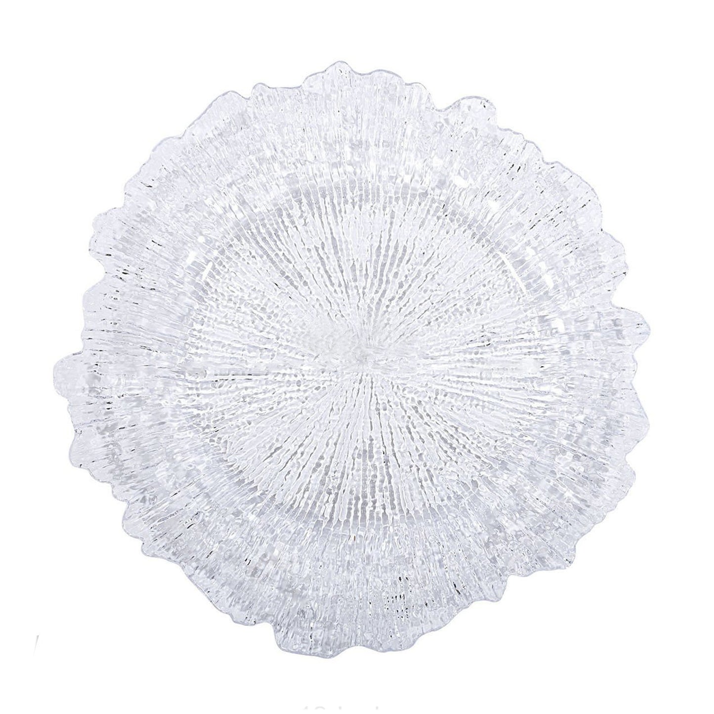 6 Pack 13 Inch Round Reef Clear Acrylic Plastic Charger Plates#whtbkgd