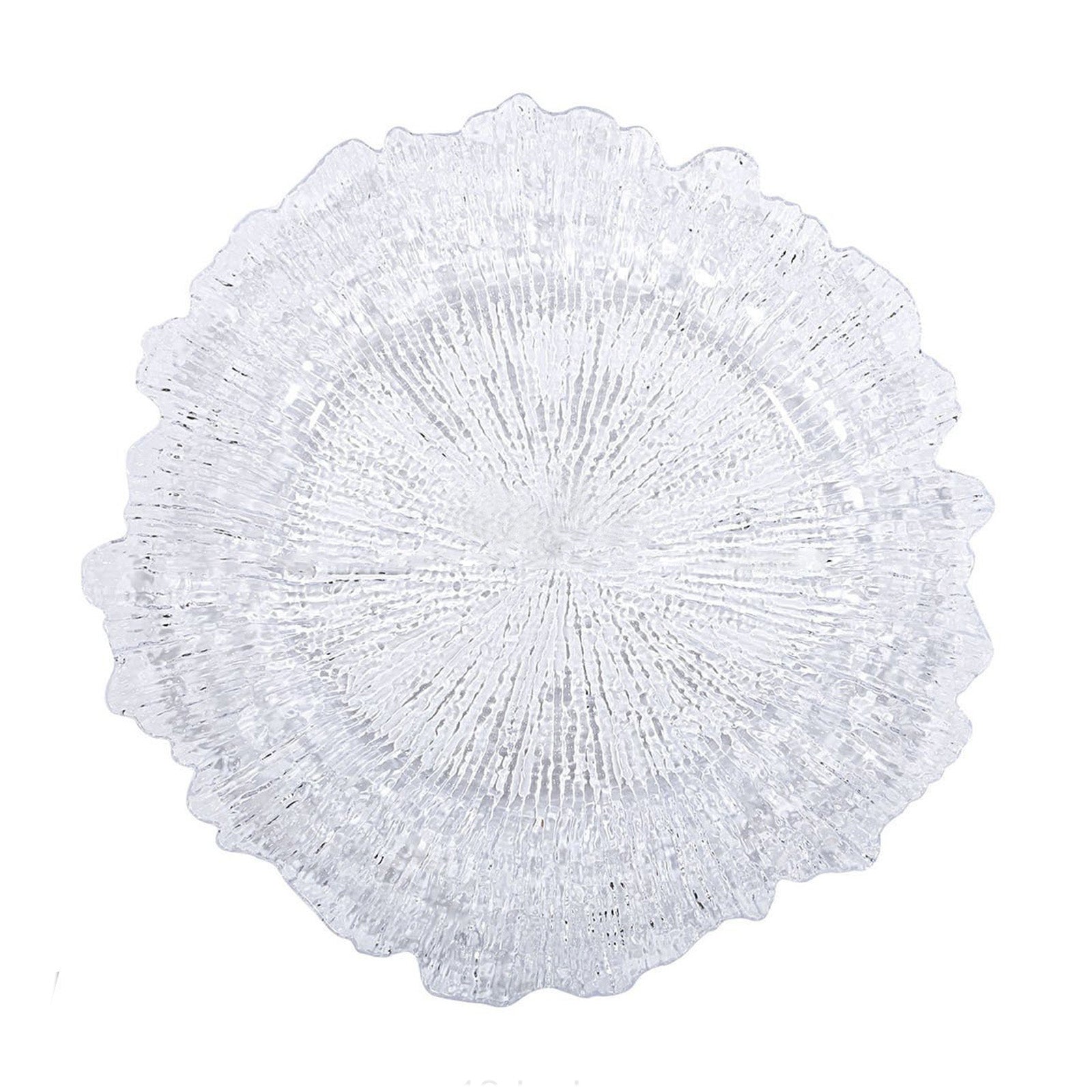 6 Pack 13 Inch Round Reef Clear Acrylic Plastic Charger Plates#whtbkgd
