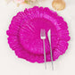 6 Pack 13" Fuchsia Round Reef Acrylic Plastic Charger Plates, Dinner Charger Plates
