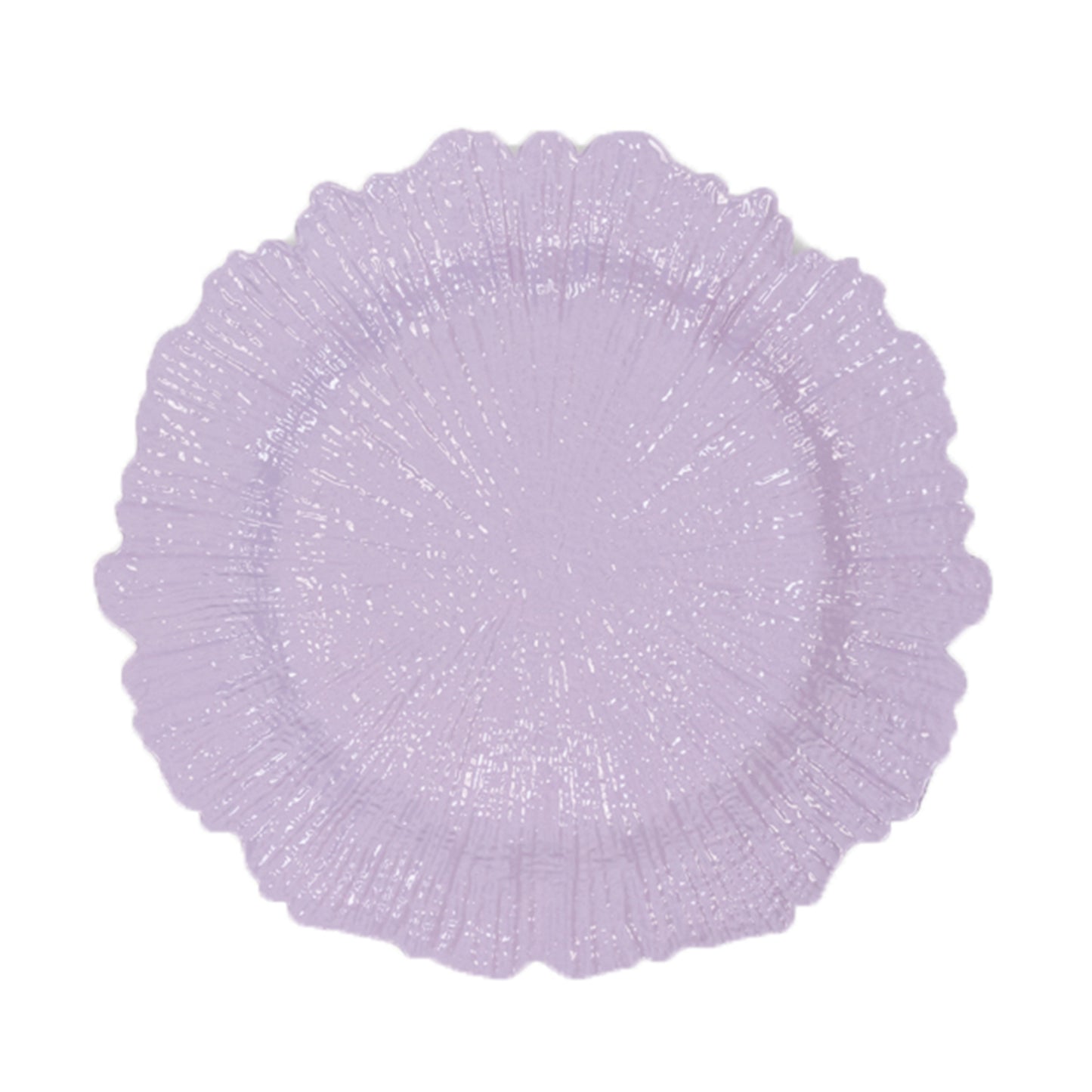 6 Pack 13" Lavender Lilac Round Reef Acrylic Plastic Charger Plates, Dinner Charger Plates