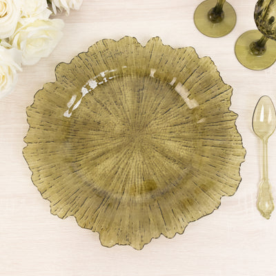 Transparent Dusty Sage Green Charger Plates