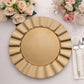 6 Pack 13" Round Gold Acrylic Plastic Dinner Plate Chargers With Wavy Scalloped Rim