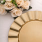 6 Pack 13" Round Gold Acrylic Plastic Dinner Plate Chargers With Wavy Scalloped Rim