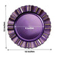 Purple Round Acrylic Plastic Charger Plates with Gold Brushed Wavy Scalloped Rim 13 Inch in 6 Pack