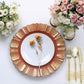 6 Pack | 13inch Round Terracotta Acrylic Plastic Dinner Plate Chargers With Gold Brushed